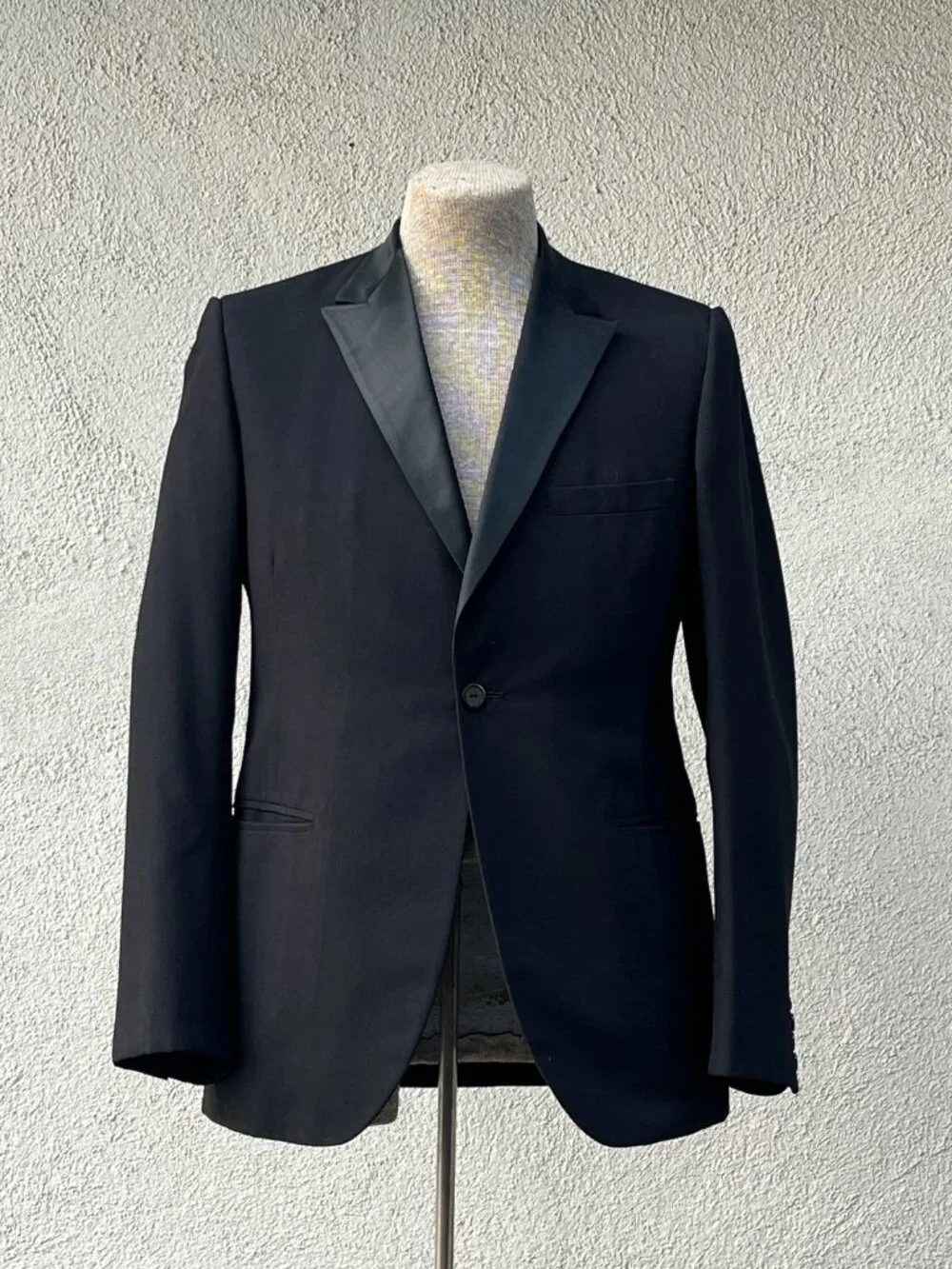 Vintage 60s Saks Fifth Avenue Black Notched Lapel Tux Tuxedo Jacket 40S